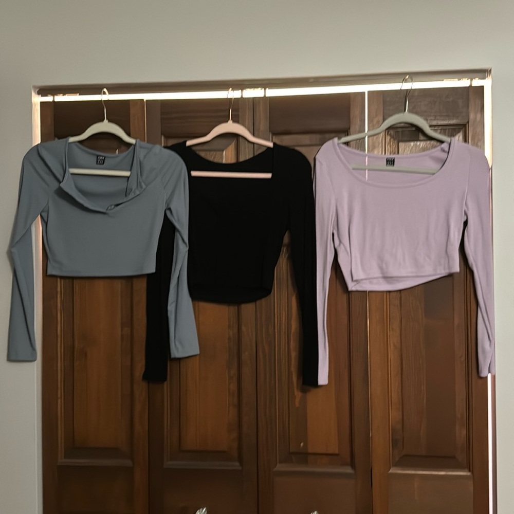 shein long sleeve crop top bundle